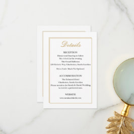 Minimalist Gold Border Wedding Details Insert Card サンキューカード