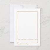 Minimalist Gold Border Wedding Details Insert Card サンキューカード (裏面)