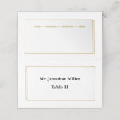 Minimalist Gold Border Wedding Place Card プレイスカード (外部開封)
