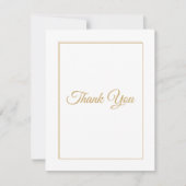 Minimalist Gold Border Wedding Thank You Card サンキューカード (正面)