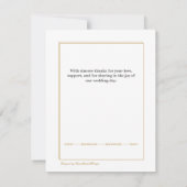 Minimalist Gold Border Wedding Thank You Card サンキューカード (裏面)