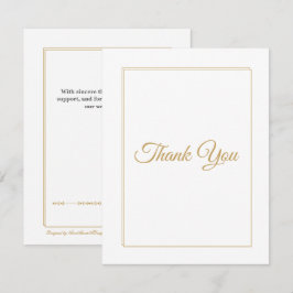 Minimalist Gold Border Wedding Thank You Card サンキューカード