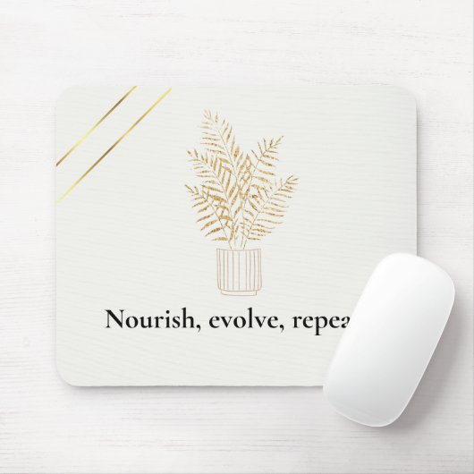 Minimalist Gold Botanical Quote  マウスパッド (マウス)