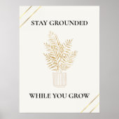 Minimalist Gold Botanical Quote Print Poster ポスター (正面)
