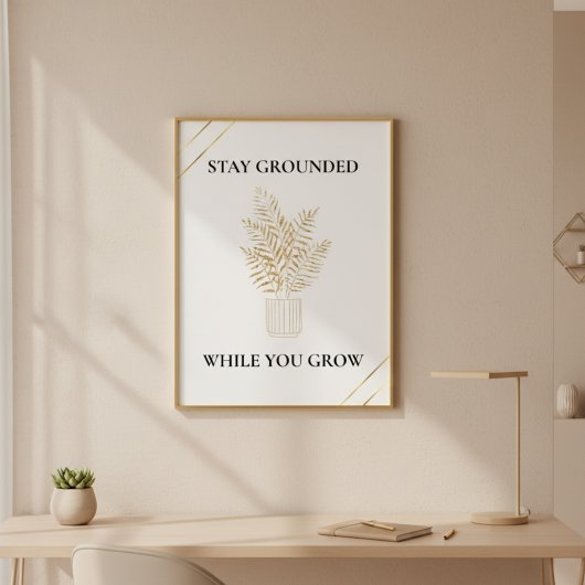 Minimalist Gold Botanical Quote Print Poster ポスター
