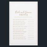 Minimalist Gold Bride and Groom Trivia Game チラシ<br><div class="desc">This minimalist gold bride and groom trivia game is perfect for a simple wedding shower. The modern romantic design features classic gold and white typography paired with a rustic yet elegant calligraphy with vintage hand lettered style. Customizable in any color. Keep the design simple and elegant, as is, or personalize...</div>