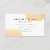 Minimalist gold brushstroke white Business Card 名刺 (裏面)