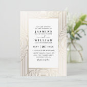 Minimalist Gold Elegant Modern QR Code Wedding 招待状 (スタンド正面)