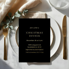 Minimalist Gold Foil Christmas Dinner 箔招待状