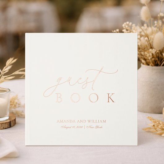 Minimalist Gold Foil Wedding Guest Book ゲストブック
