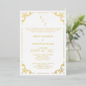 Minimalist gold foil wedding invitation 箔招待状 (立ち正面)