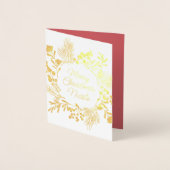 Minimalist Gold Foil Wreath Christmas Card 箔カード (正面)