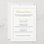 Minimalist Gold Frame Script Rehearsal Dinner Card 招待状 (正面)