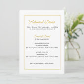 Minimalist Gold Frame Script Rehearsal Dinner Card 招待状 (スタンド正面)