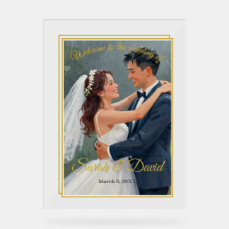 Minimalist Gold Frame Wedding Poster Acrylic Sign アクリルサイン
