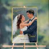 Minimalist Gold Frame Wedding Poster Acrylic Sign アクリルサイン (ニュートラル)