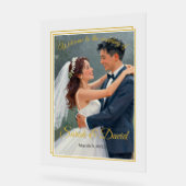 Minimalist Gold Frame Wedding Poster Acrylic Sign アクリルサイン (傾斜)