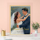 Minimalist Gold Frame Wedding Poster Acrylic Sign アクリルサイン (ウェディング)