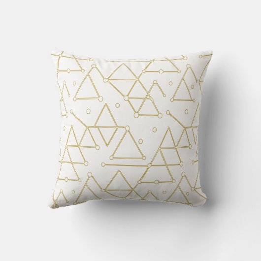Minimalist Gold Geometric Constellation Pattern クッション (裏面)