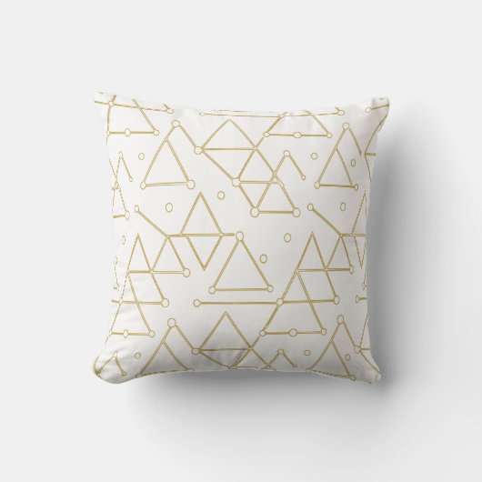 Minimalist Gold Geometric Constellation Pattern クッション (正面)