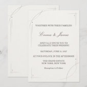 Minimalist Gold Line Wedding Invitation 招待状 (正面/裏面)