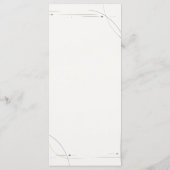 Minimalist Gold Line Wedding Menu Card カード (裏面)