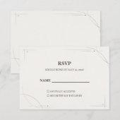 Minimalist Gold Line Wedding RSVP Card サンキューカード (正面/裏面)