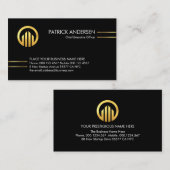 Minimalist Gold Lines CEO Founder 名刺 (正面/裏面)