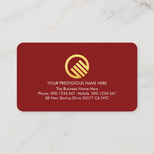 Minimalist Gold Lines CEO Founder 名刺 (裏面)