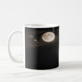 Minimalist Gold Moon & Constellation Black Mug コーヒーマグカップ (左)