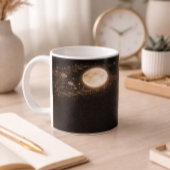 Minimalist Gold Moon & Constellation Black Mug コーヒーマグカップ