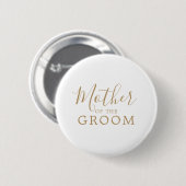 Minimalist Gold Mother of the Groom Bridal Shower 缶バッジ (正面&裏面)
