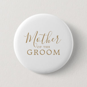 Minimalist Gold Mother of the Groom Bridal Shower 缶バッジ