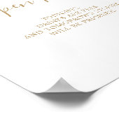 Minimalist Gold Open Bar Sign ポスター (角)