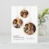 Minimalist Gold Photo Christmas Card シーズンカード (スタンド正面)
