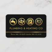 Minimalist Gold Plumbing Tools Line 名刺 (正面)
