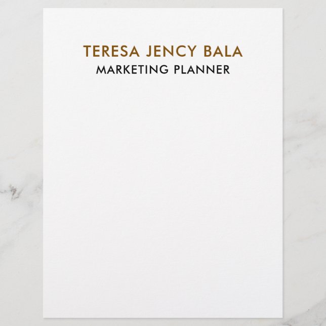 Minimalist Gold Professional Elegant letterhead レターヘッド (正面)