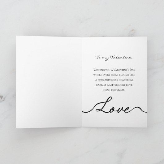 Minimalist Gold Rose Heart Photo Collage Custom カード (内部)