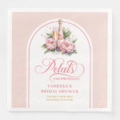 Minimalist Gold Script Petals and Prosecco Napkins (正面)