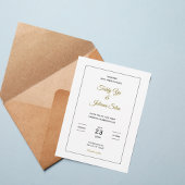 Minimalist Gold Script Wedding Invitation 招待状