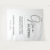 Minimalist Gold  Script Wedding Open Seating Sign タペストリー (正面(横))