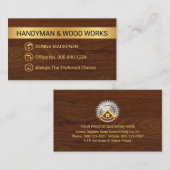 Minimalist Gold Stripe Handyman Tool Icons 名刺 (正面/裏面)