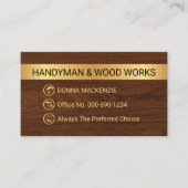 Minimalist Gold Stripe Handyman Tool Icons 名刺 (正面)