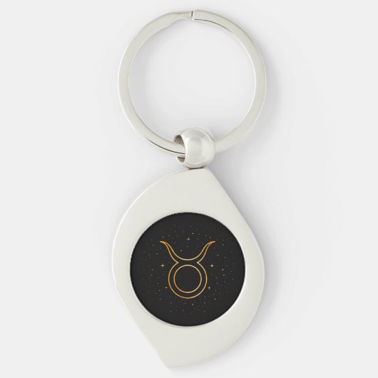 Minimalist Gold Taurus Zodiac Keychain Gift キーホルダー (正面)