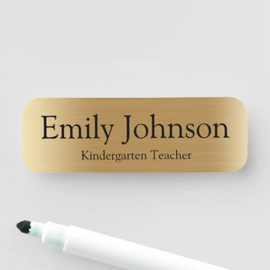 Minimalist Gold Teacher Name | Custom Kindergarten 名札 (インサイチュ)