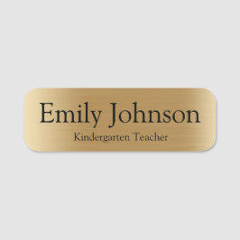 Minimalist Gold Teacher Name | Custom Kindergarten 名札