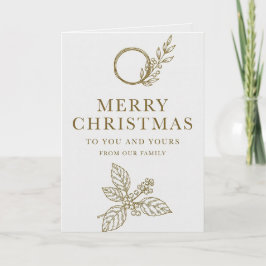 Minimalist Gold Typography Christmas Card カード