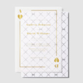 Minimalist Gold Vegas Casino Poker Wedding ベラム紙招待状 (オフセット (招待状))