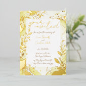 Minimalist Gold Watercolor Foil Invitation 箔招待状 (立ち正面)