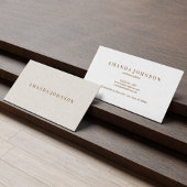 Minimalist Golden Beauty Salon Beige Linen Look 名刺